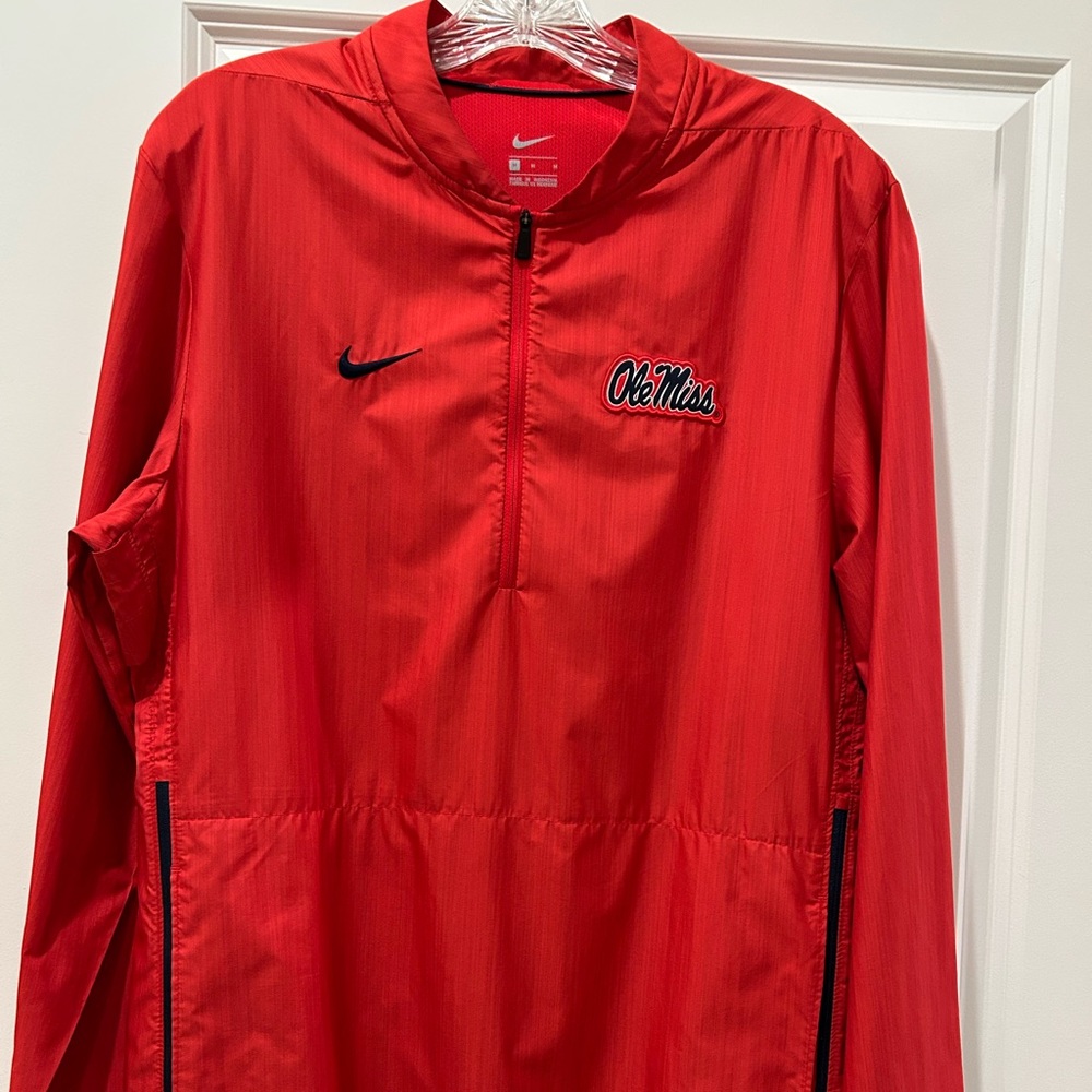 Nike Red Ole Miss Qtr Zip Windbreaker Jacket, Men’s M
